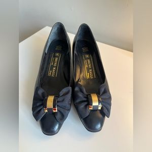 Bruno Magli Women's Italian Leather Pumps with Bow Accent, Size - 36